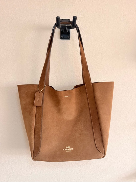 Coach Handbags - Coach Tan Brown Suede Hadley XL Tote